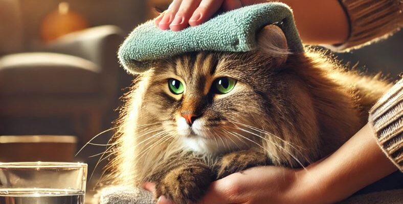 Как снизить температуру коту в домашних условиях?